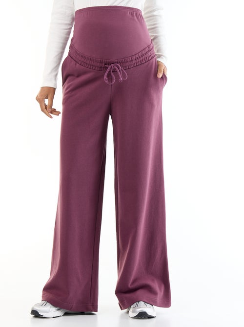 Calças de jogging de maternidade wide leg em french terry - Kiabi