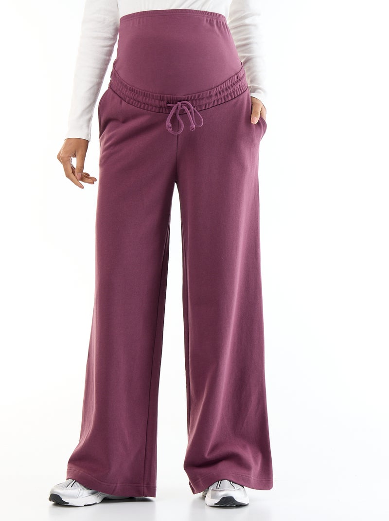 Calças de jogging de maternidade wide leg em french terry Violeta - Kiabi