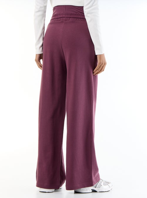 Calças de jogging de maternidade wide leg em french terry - Kiabi