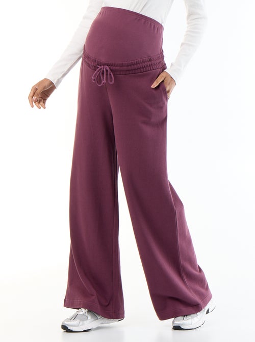 Calças de jogging de maternidade wide leg em french terry - Kiabi