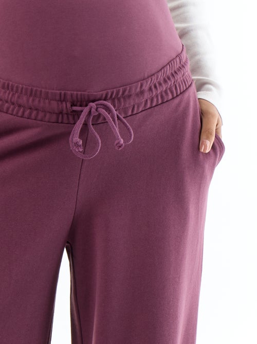 Calças de jogging de maternidade wide leg em french terry - Kiabi