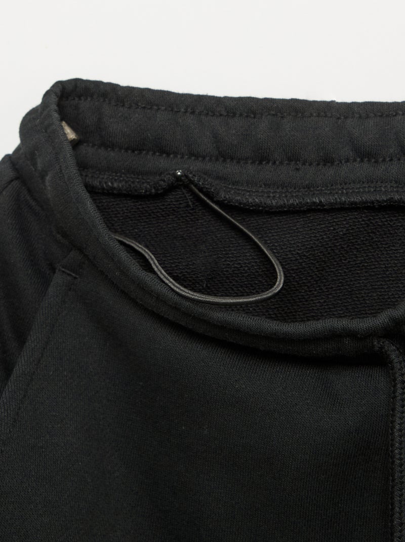 Calças de jogging de moletão leve com corte largo - fáceis de calçar Preto - Kiabi