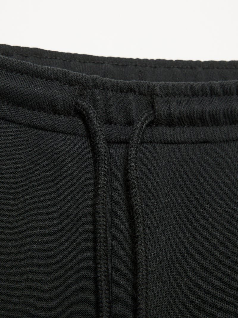 Calças de jogging de moletão leve com corte largo - fáceis de calçar Preto - Kiabi