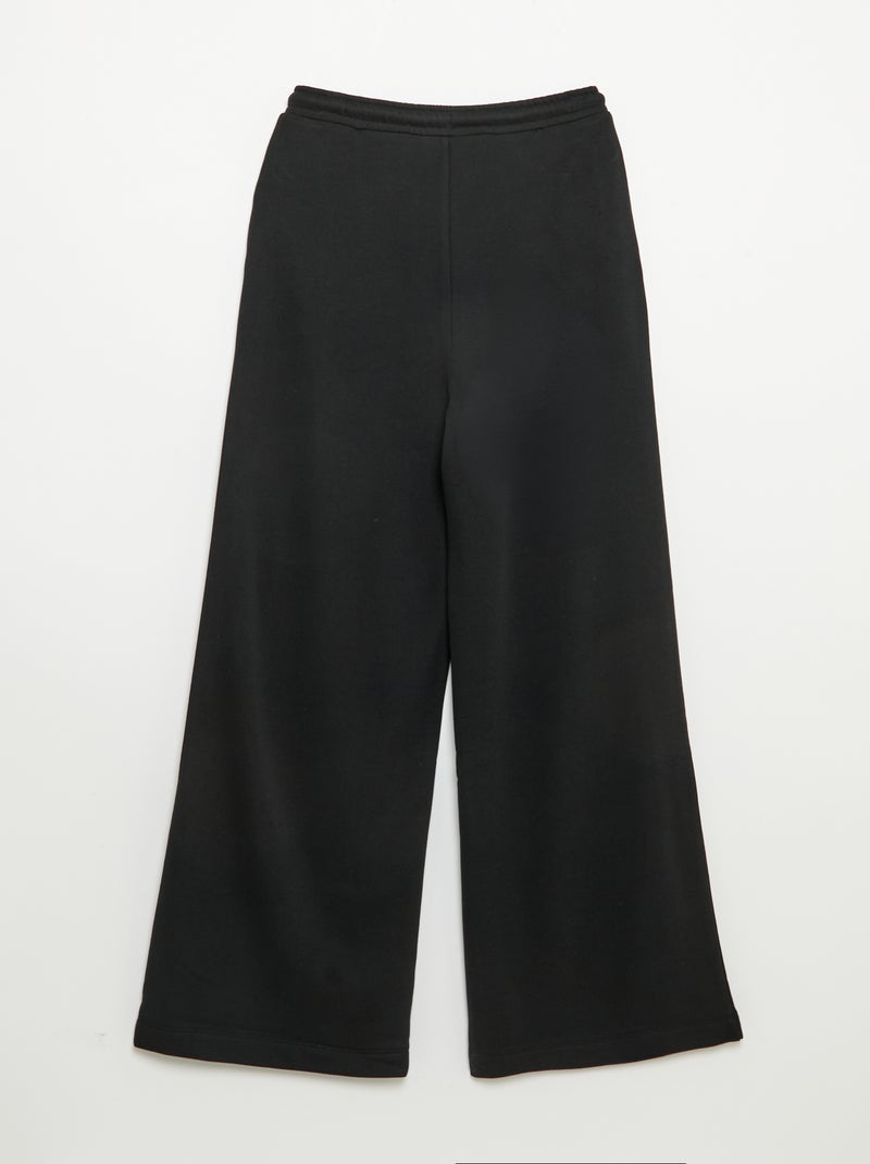 Calças de jogging de moletão leve com corte largo - fáceis de calçar Preto - Kiabi
