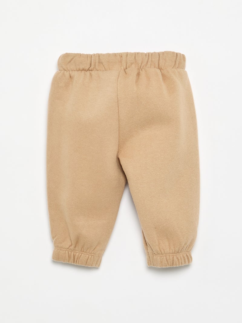 Calças de jogging de polar Bege - Kiabi