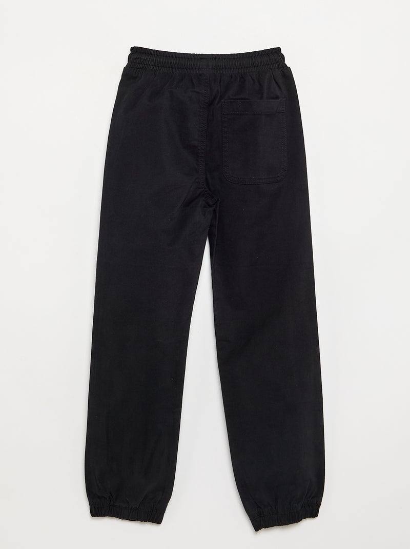Calças de jogging de sarja Preto - Kiabi