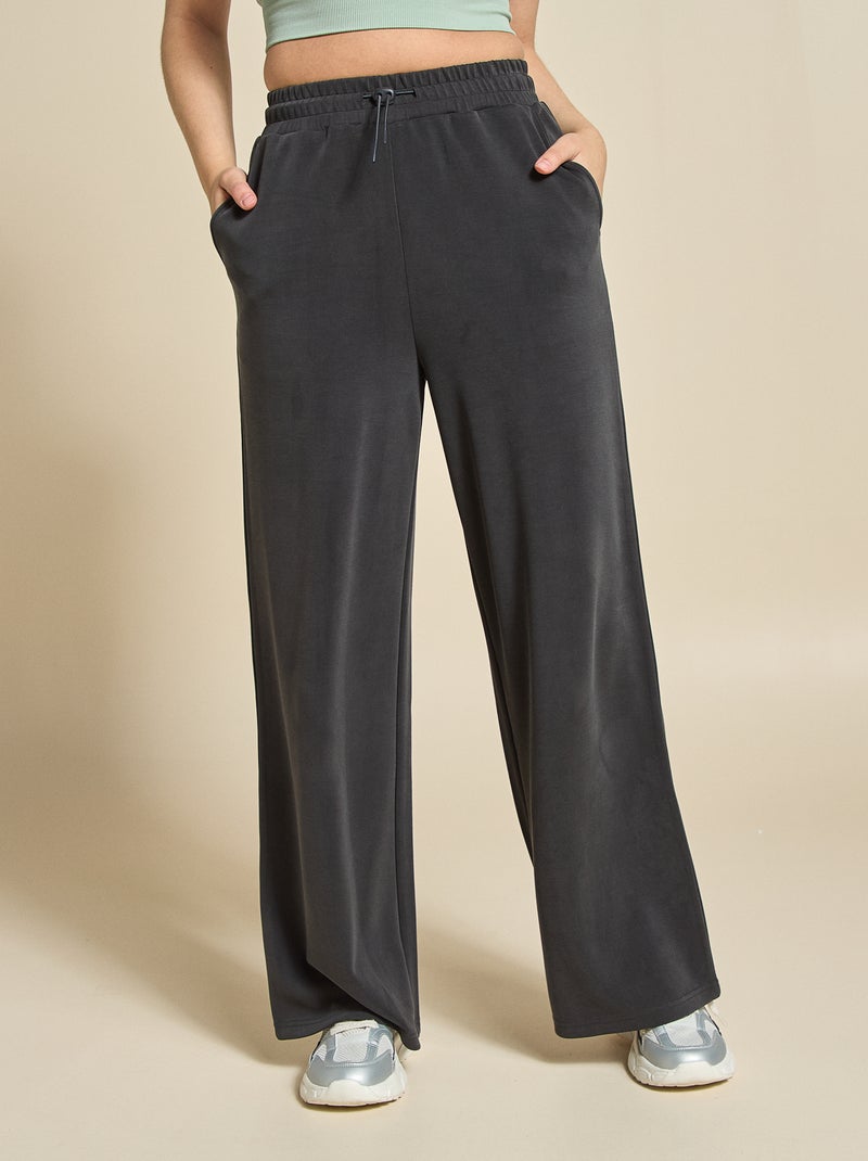 Calças de jogging desportivas wide leg - (ekstract) Preto - Kiabi