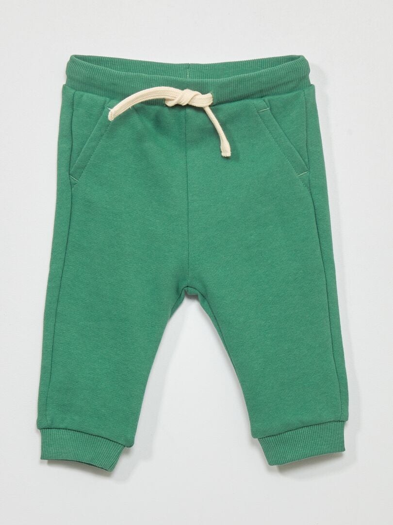 Calças de jogging em algodão Verde - Kiabi