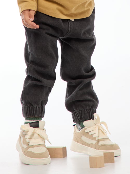 Calças de jogging em denim - Kiabi