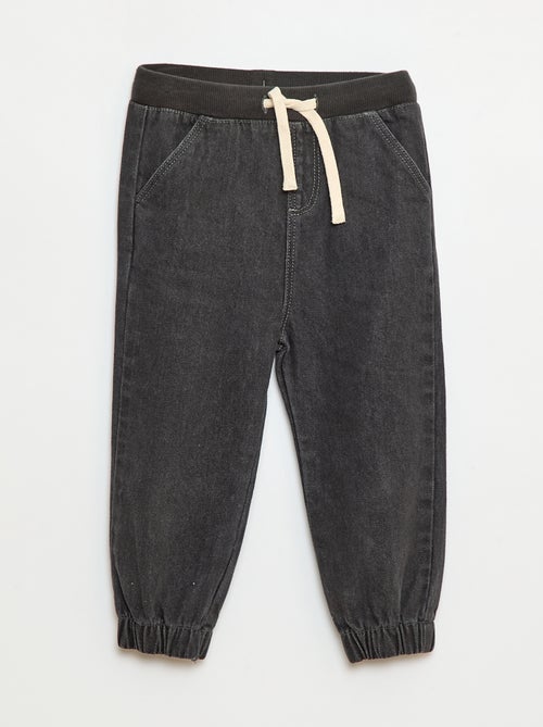 Calças de jogging em denim - Kiabi