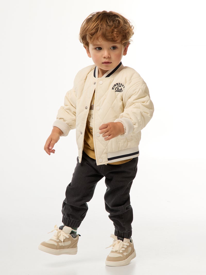 Calças de jogging em denim Cinza - Kiabi