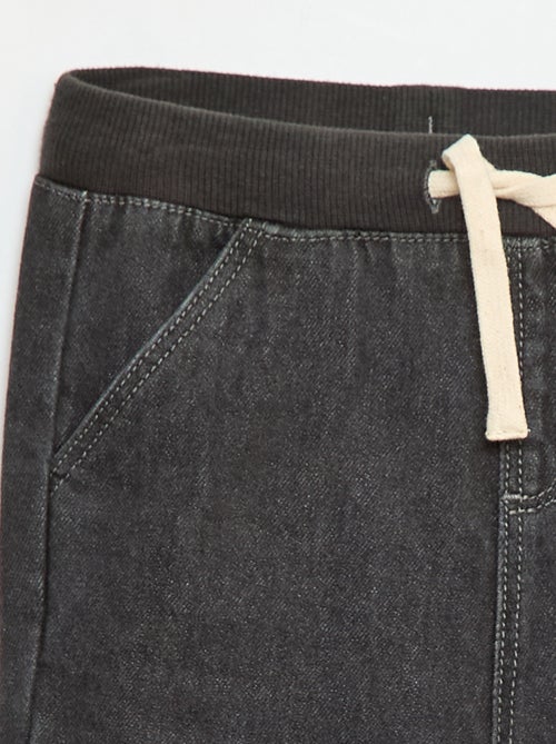 Calças de jogging em denim - Kiabi