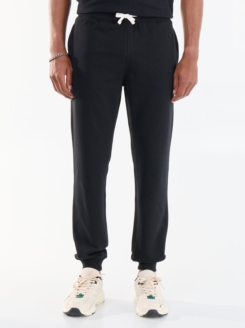 Calças de jogging em French Terry Preto - Kiabi