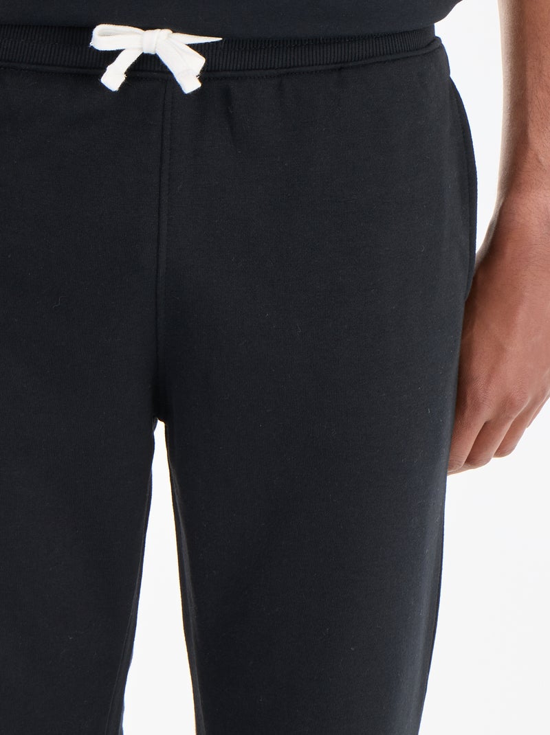 Calças de jogging em French Terry Preto - Kiabi