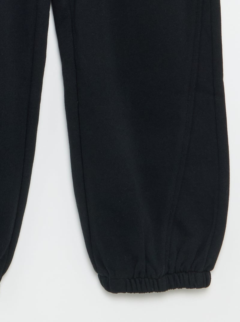 Calças de jogging em French Terry Preto - Kiabi