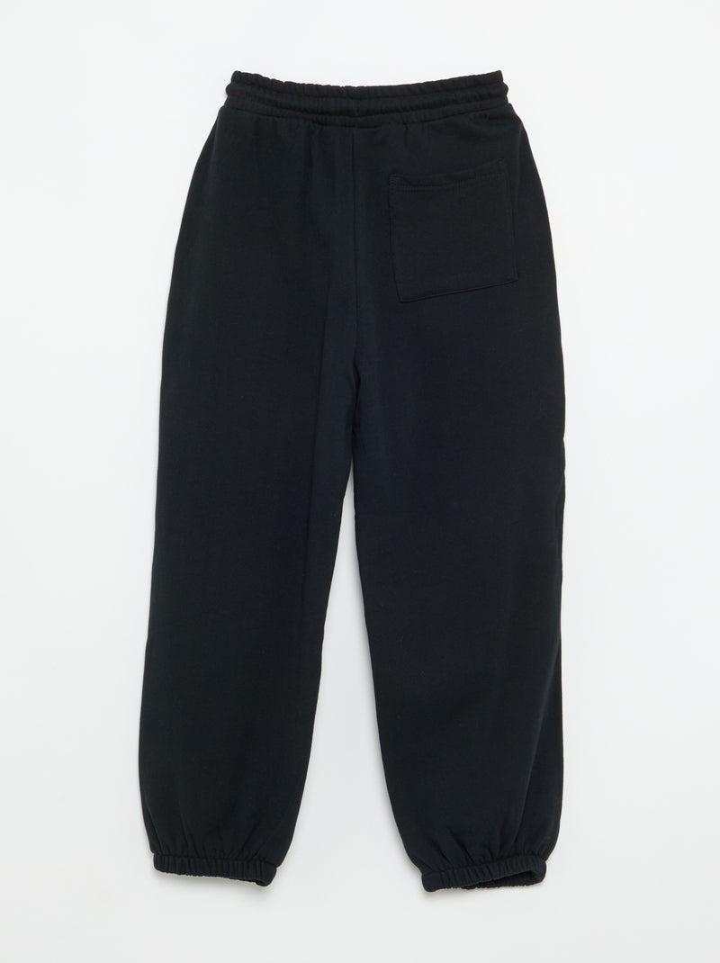 Calças de jogging em French Terry Preto - Kiabi