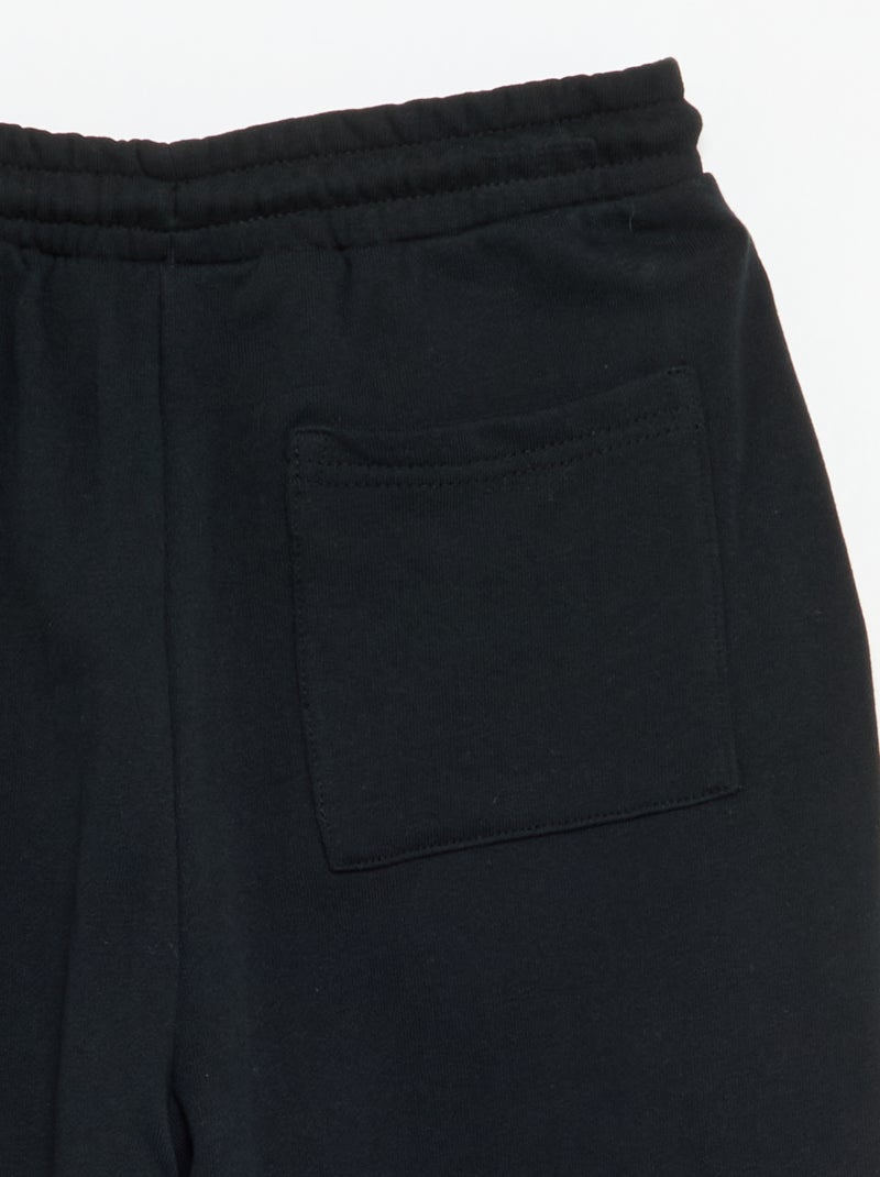 Calças de jogging em French Terry Preto - Kiabi