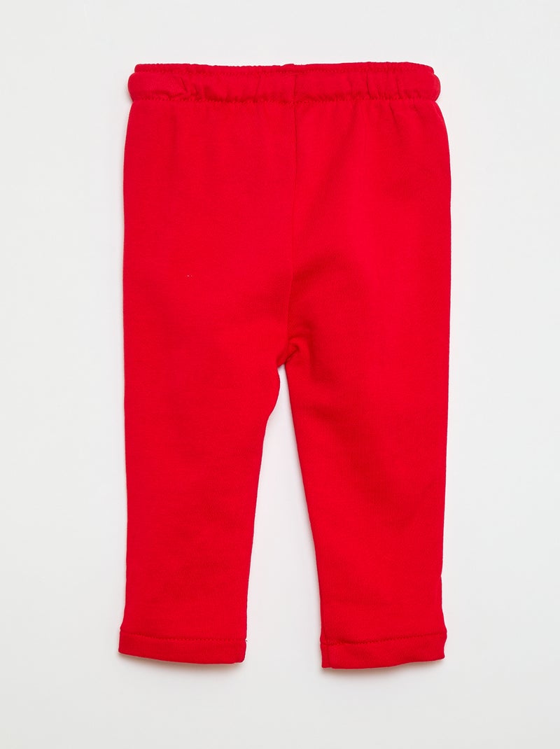 Calças de jogging em french terry Vermelho - Kiabi
