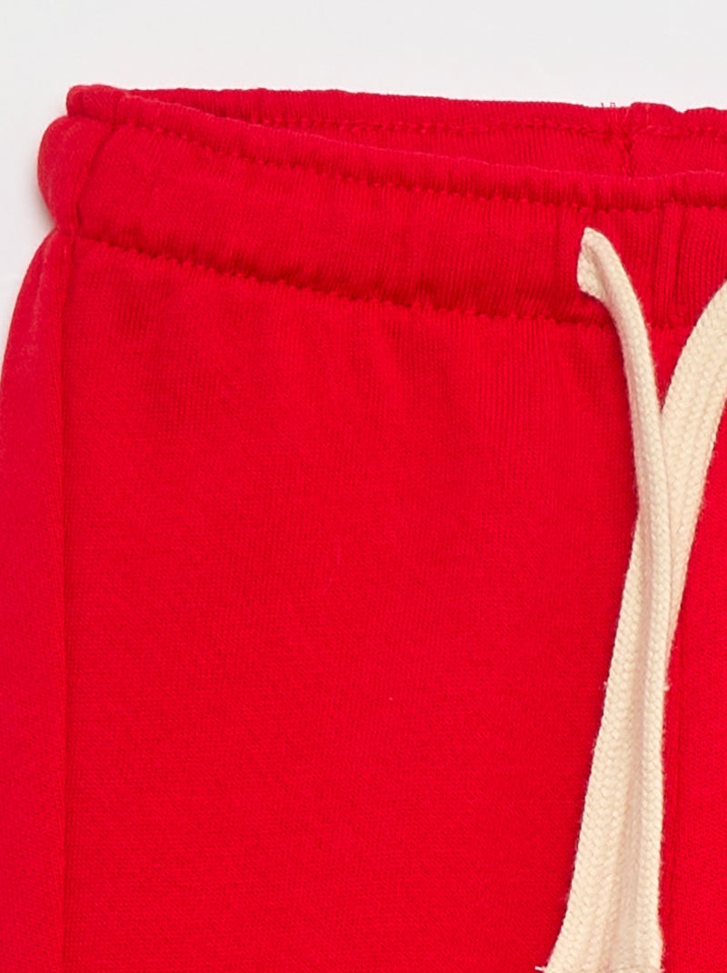 Calças de jogging em french terry Vermelho - Kiabi