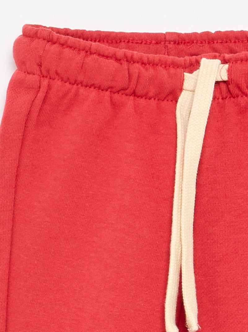 Calças de jogging em french terry Vermelho - Kiabi