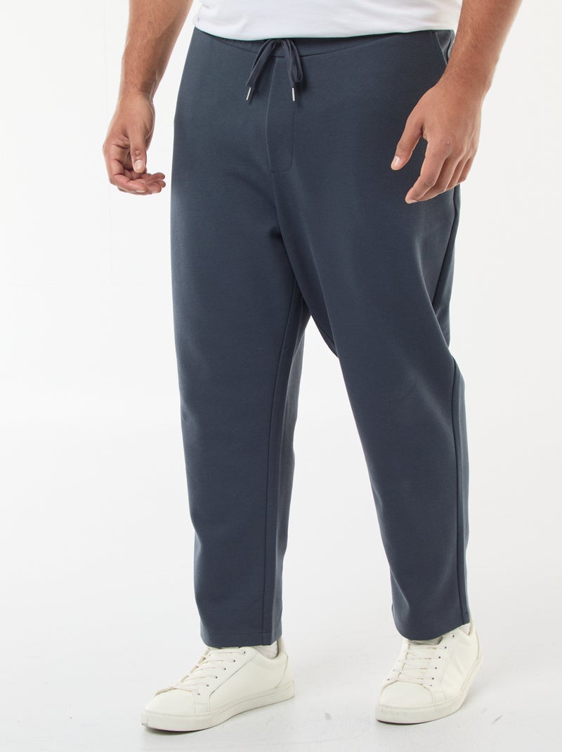 Calças de jogging em malha piqué Azul - Kiabi