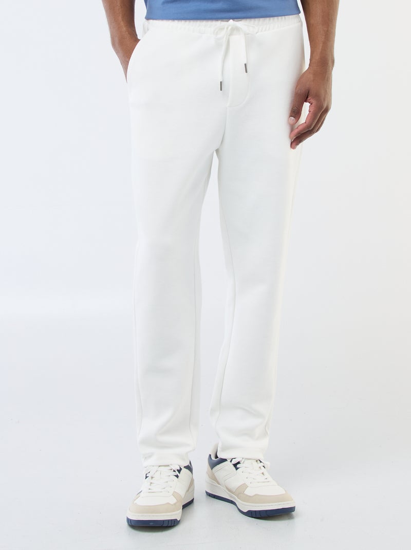 Calças de jogging em malha piqué Branco - Kiabi