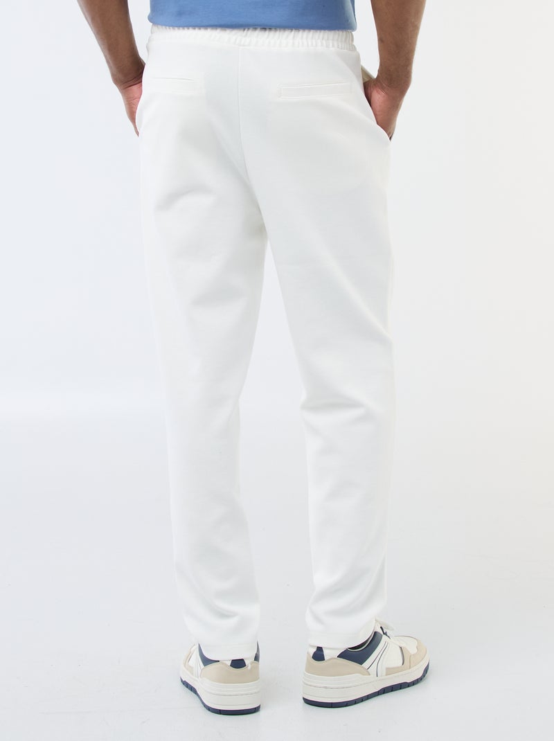 Calças de jogging em malha piqué Branco - Kiabi