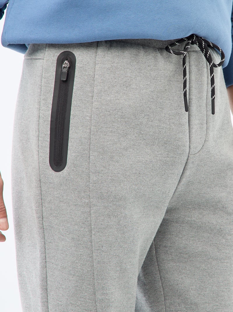 Calças de jogging em malha piqué Cinza - Kiabi
