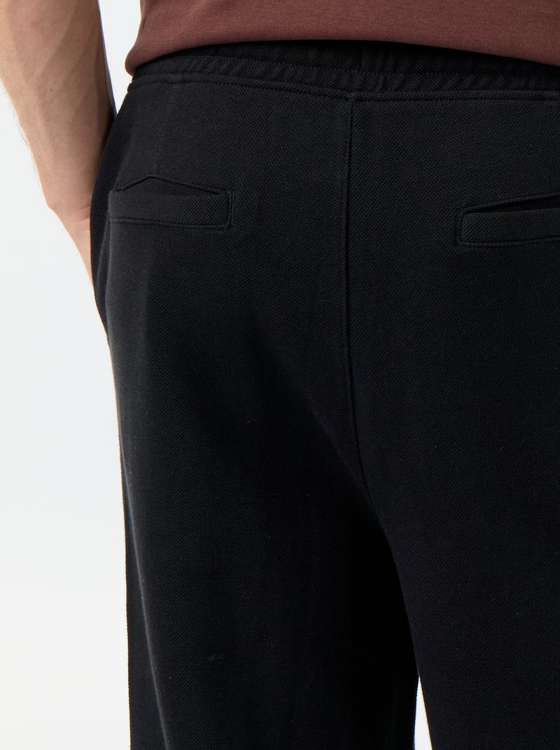 Calças de jogging em malha piqué Preto - Kiabi
