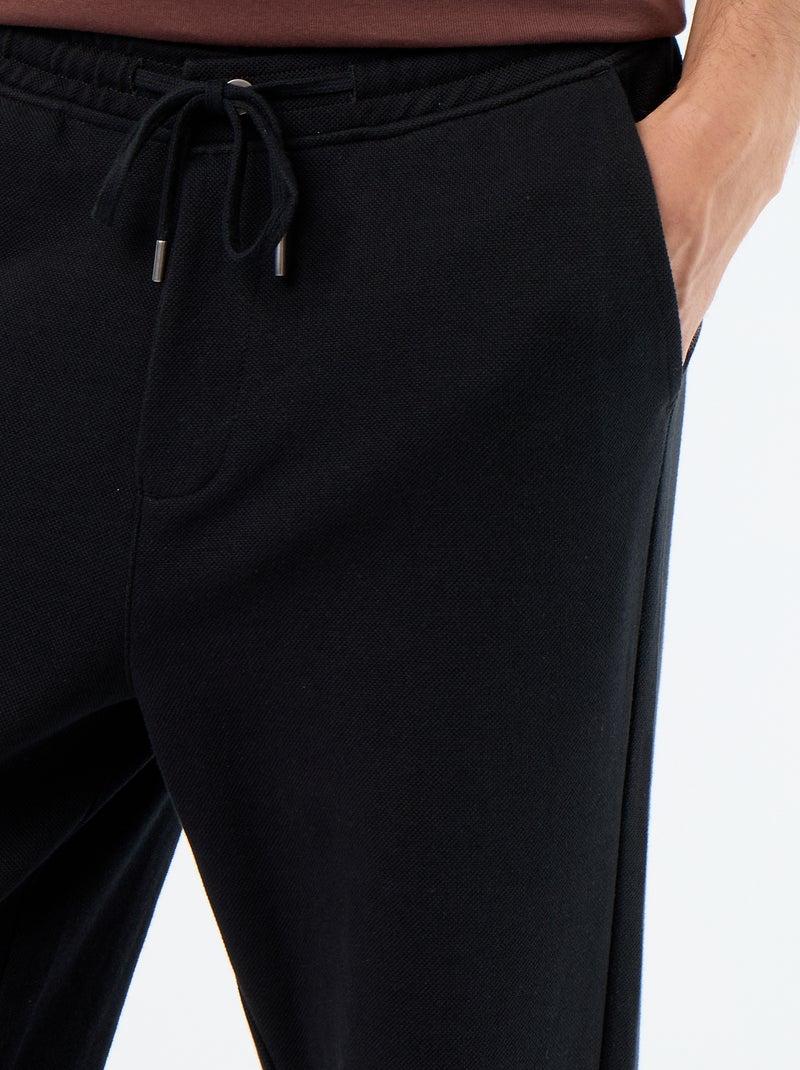 Calças de jogging em malha piqué Preto - Kiabi