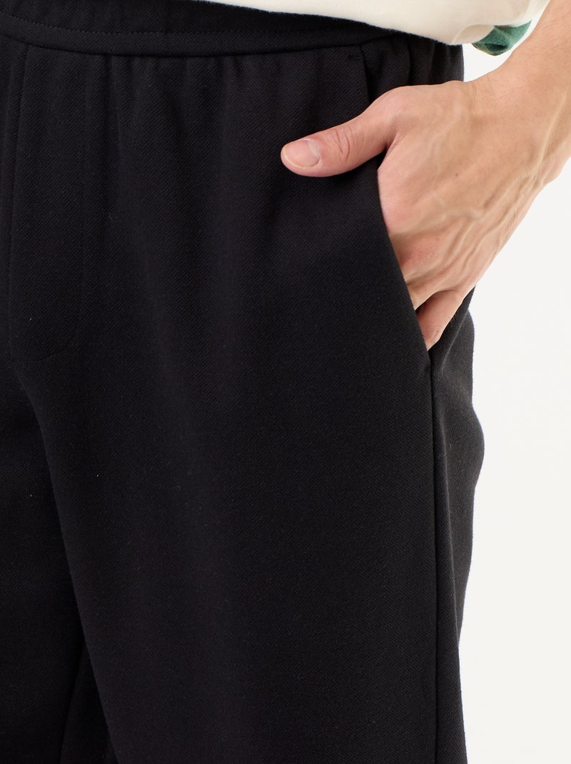 Calças de jogging em malha piqué Preto - Kiabi