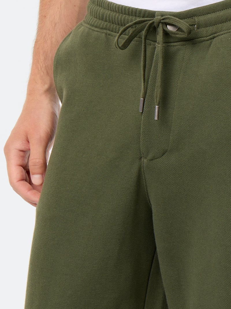 Calças de jogging em malha piqué Verde - Kiabi