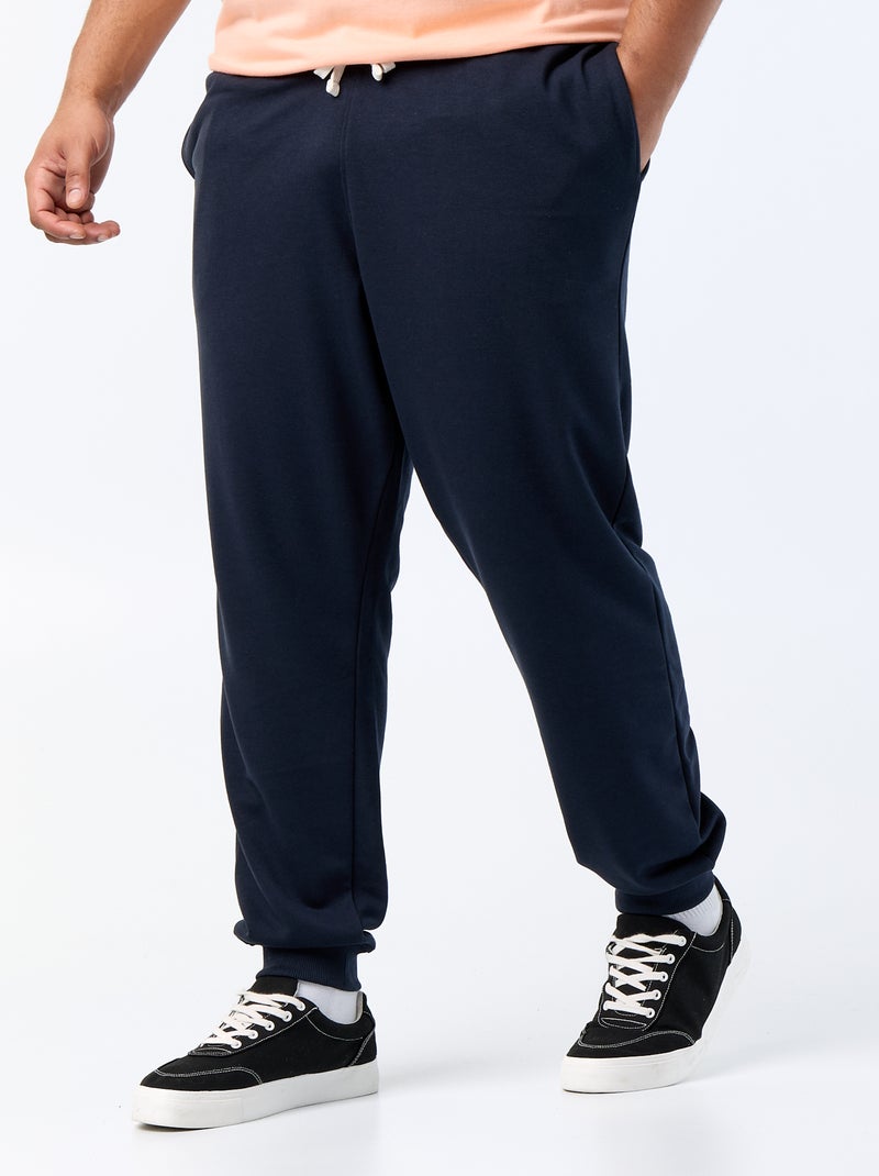 Calças de jogging em moletão cardado Azul - Kiabi