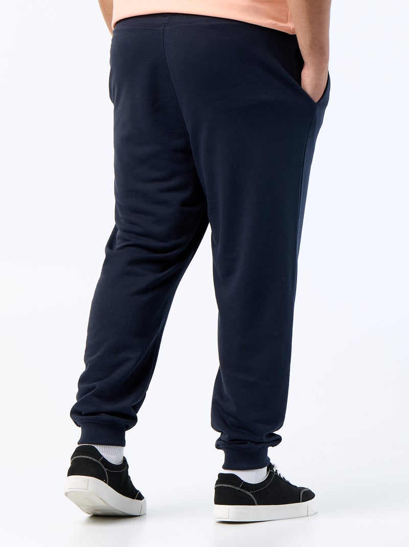 Calças de jogging em moletão cardado Azul - Kiabi