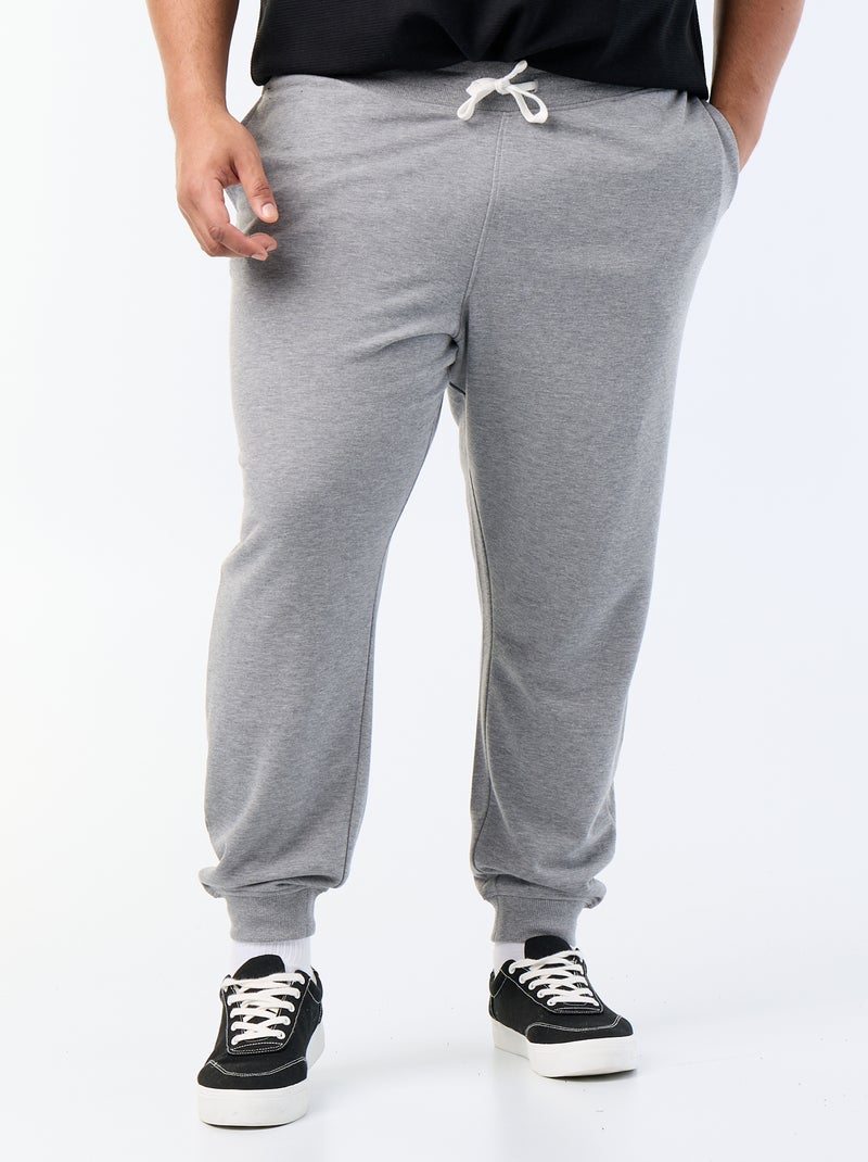 Calças de jogging em moletão cardado Cinza - Kiabi