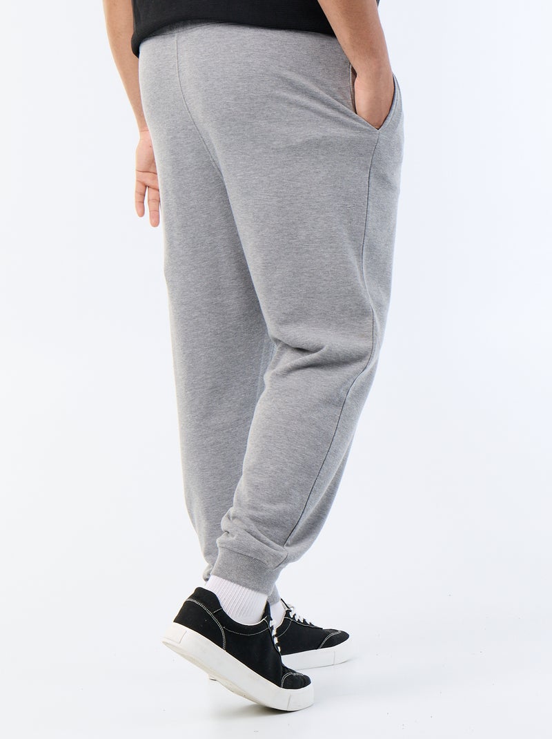 Calças de jogging em moletão cardado Cinza - Kiabi