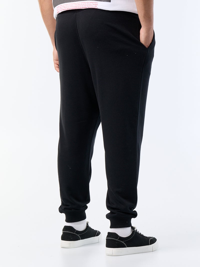 Calças de jogging em moletão cardado Preto - Kiabi