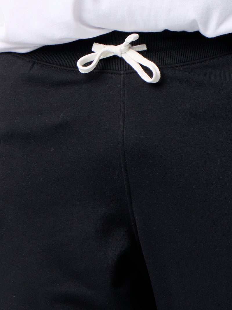 Calças de jogging em moletão cardado Preto - Kiabi