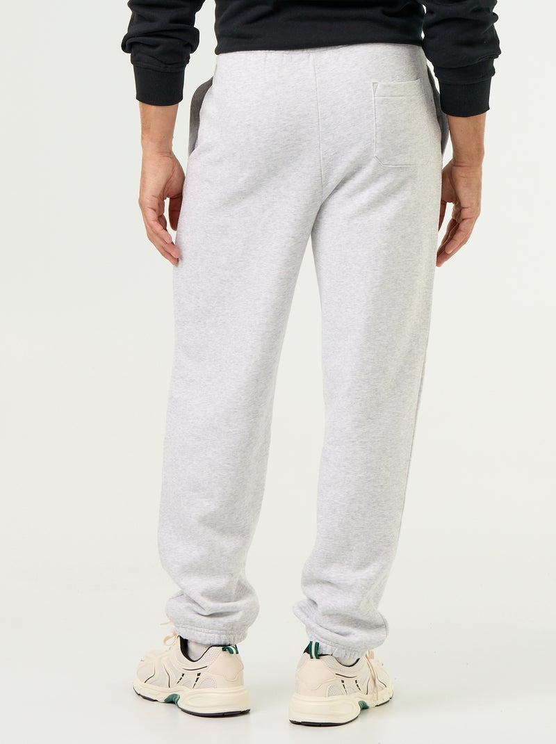 Calças de jogging em moletão liso Cinza - Kiabi