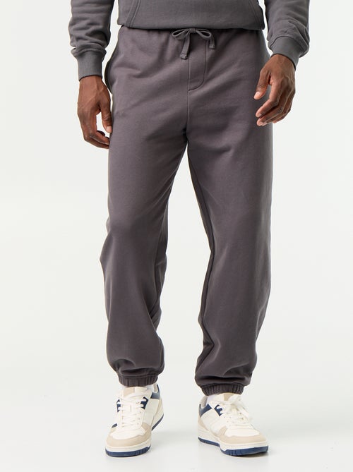 Calças de jogging em moletão liso - Kiabi Calças de jogging em moletão liso - Kiabi
