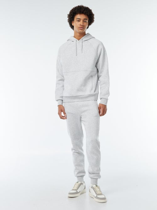 Calças de jogging em moletom cardado com 2 bolsos com zíper - Kiabi