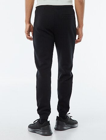 Calças de jogging em moletom cardado com 2 bolsos com zíper