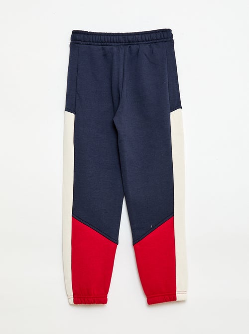 Calças de jogging em moletom color block - Kiabi