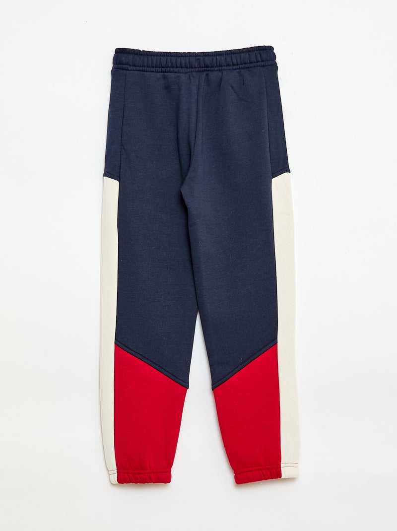 Calças de jogging em moletom color block Azul - Kiabi