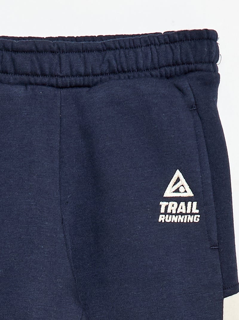 Calças de jogging em moletom color block Azul - Kiabi