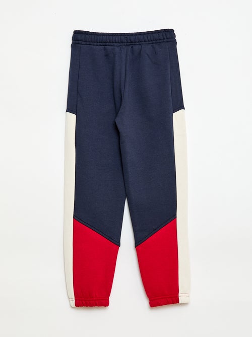 Calças de jogging em moletom color block - Kiabi