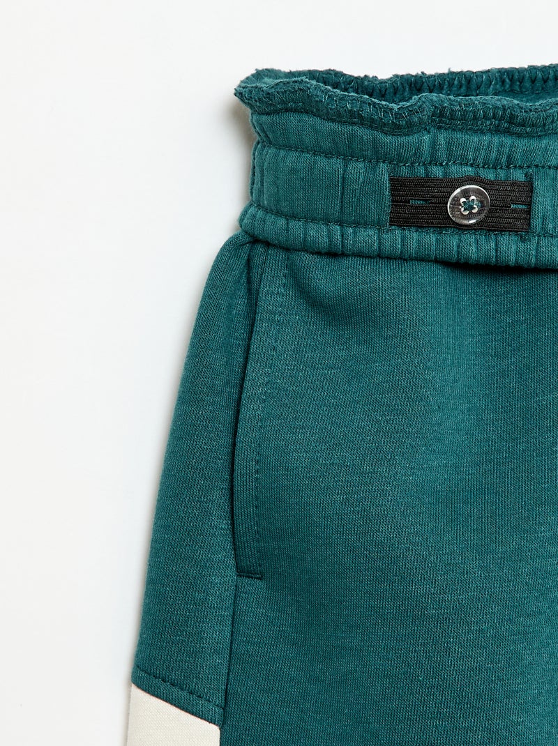 Calças de jogging em moletom color block Verde - Kiabi
