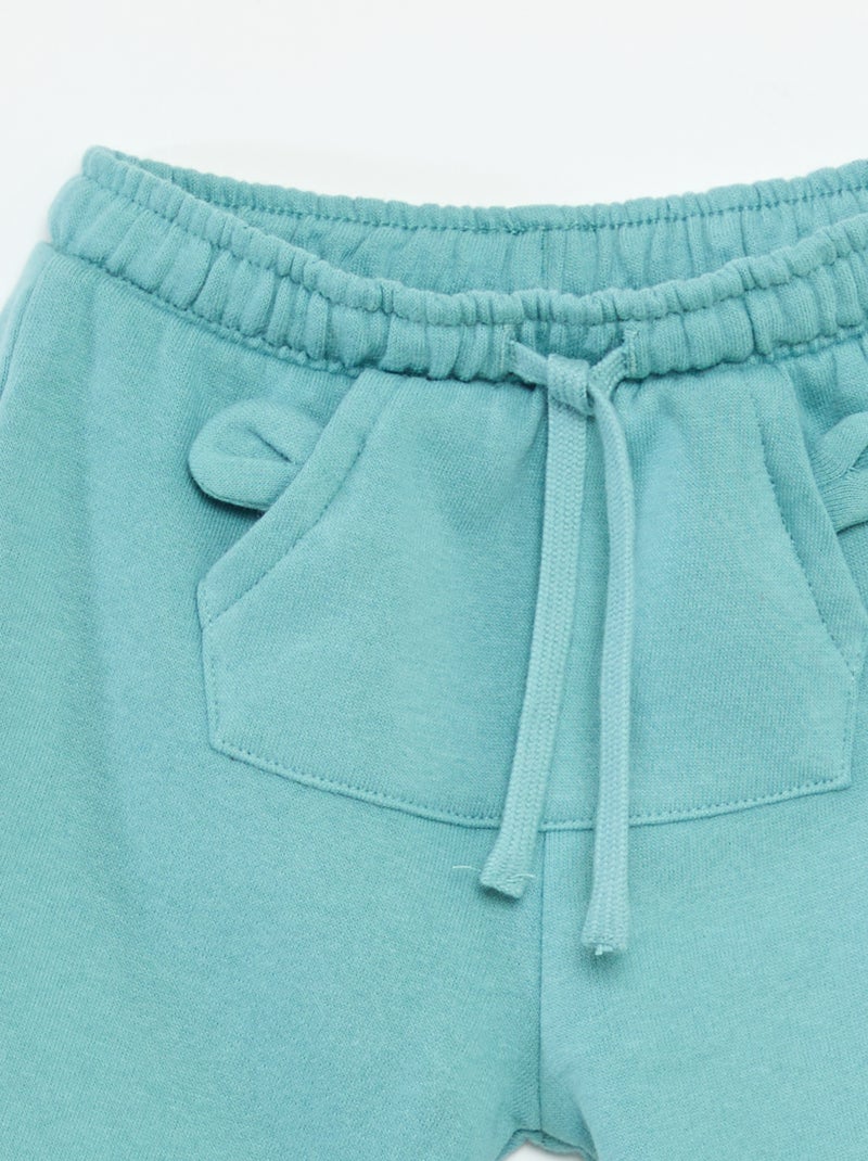 Calças de jogging em moletom com bolso canguru e orelhas fantasia Azul - Kiabi