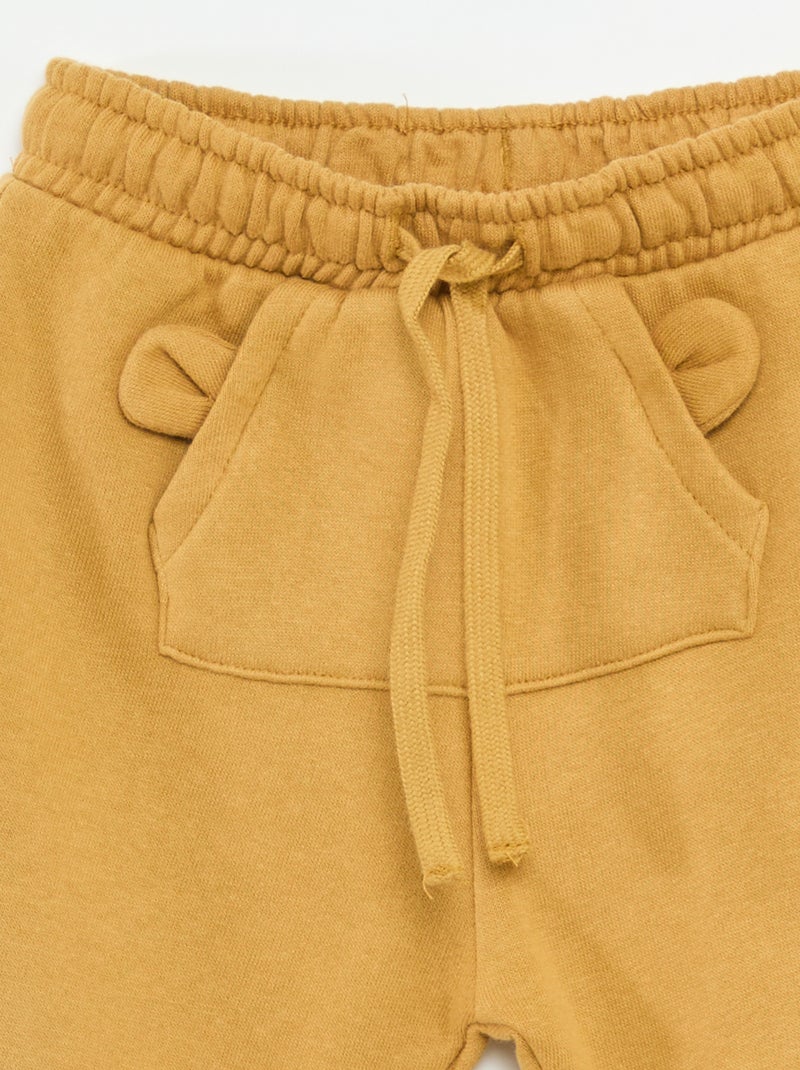 Calças de jogging em moletom com bolso canguru e orelhas fantasia Bege - Kiabi