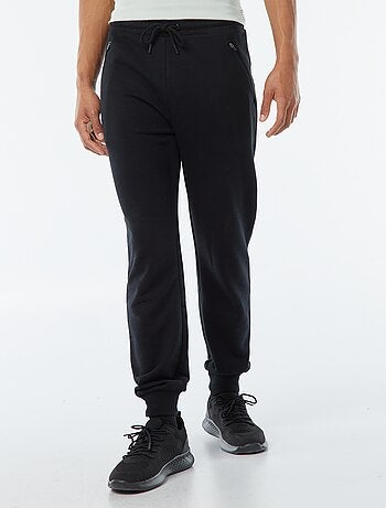 Calças de jogging em moletom leve com bolsos com zíper